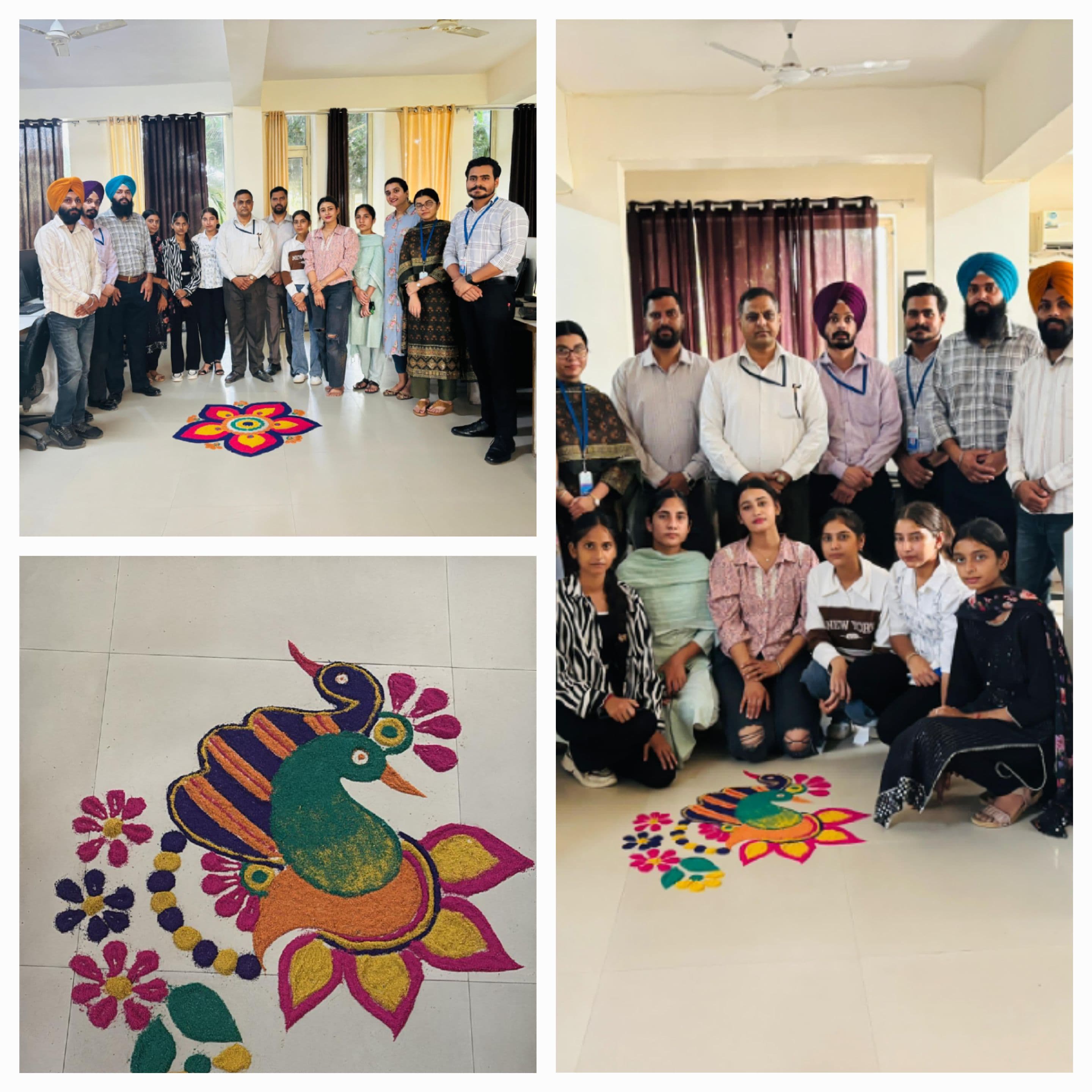 On the eve of the festival of Diwali, the Department of Computer Science and Applications at the Modern Group of Colleges organized a Rangoli competition.